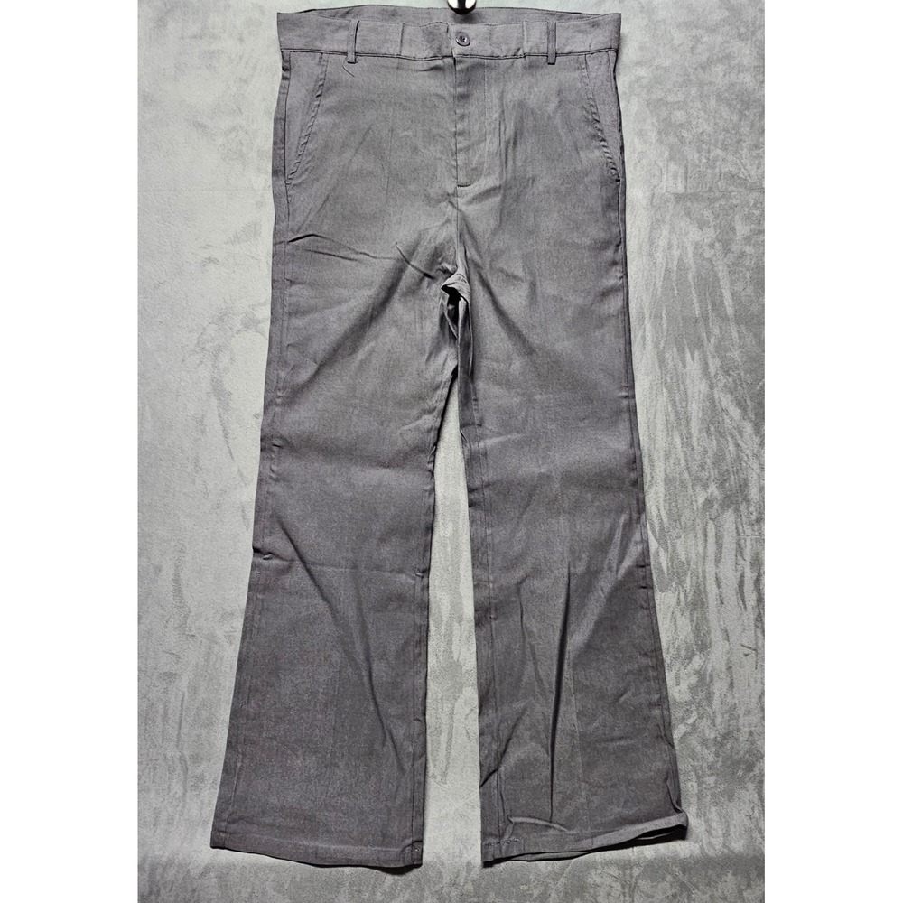 Ouku Mens Dress Pants Charcoal Grey Straight‎ Leg Cotton Blend Size S NWT